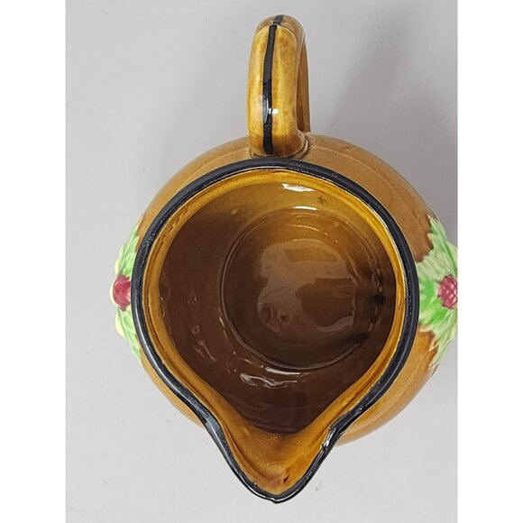 Vintage Japanese Ceramic Pitcher With‎ Embossed Fruit Design & Handle - Picture 5 of 11
